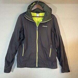 Patagonia Full Zip Hooded Polartech Jacket Men's Large Windbreaker Gray